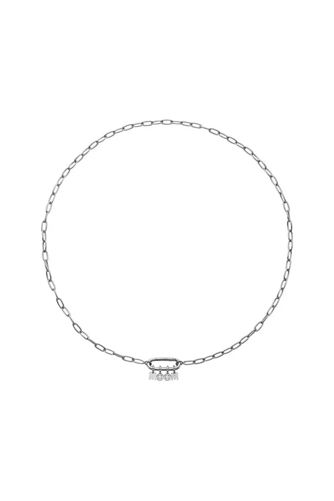 Custom Necklaces MOM Necklace, diamond, white gold for a luxurious style