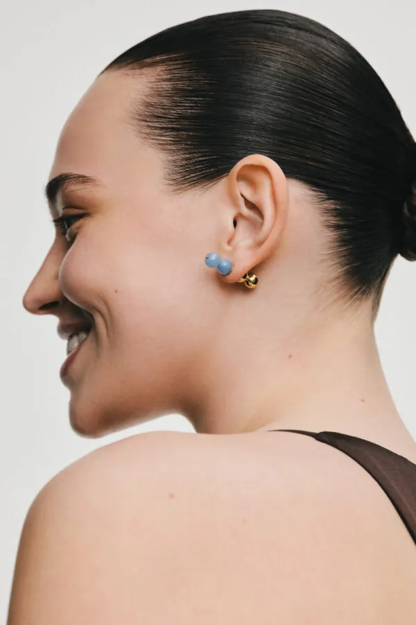 Brooches Celestial Blue Convertible Earring-Brooch, yellow gold with unique touch available online