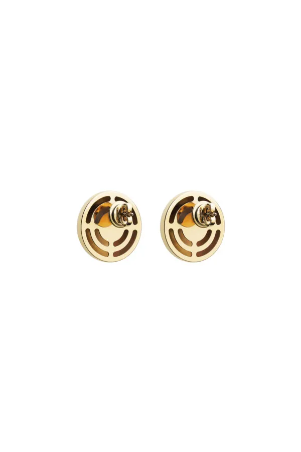 Earrings Celestial Blue Stud Earrings, yellow gold with timeless design by Guzema