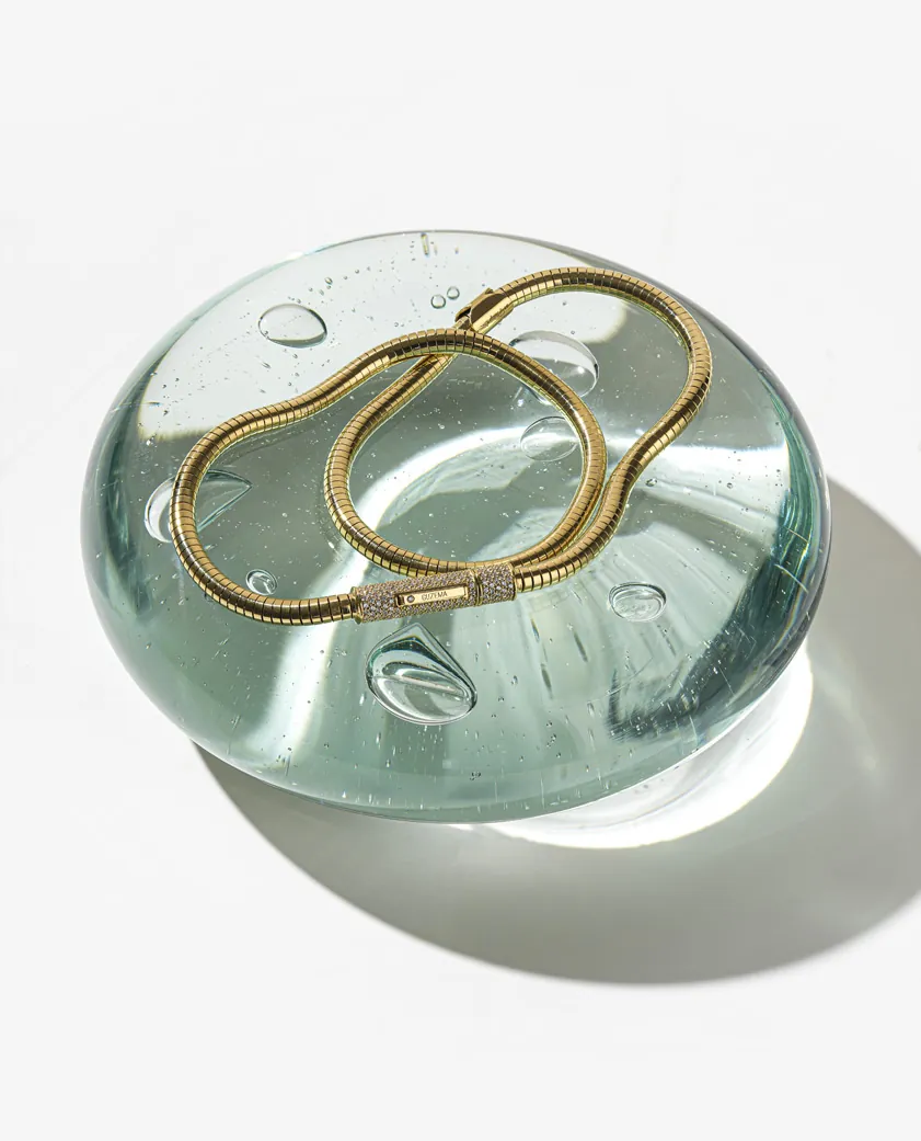 Exclusive Necklaces Snake Necklace, diamonds, yellow gold from Guzema
