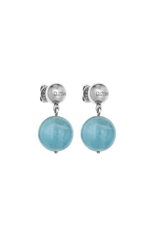 Earrings Bold Celestial Blue Earrings, white gold with timeless design by Guzema