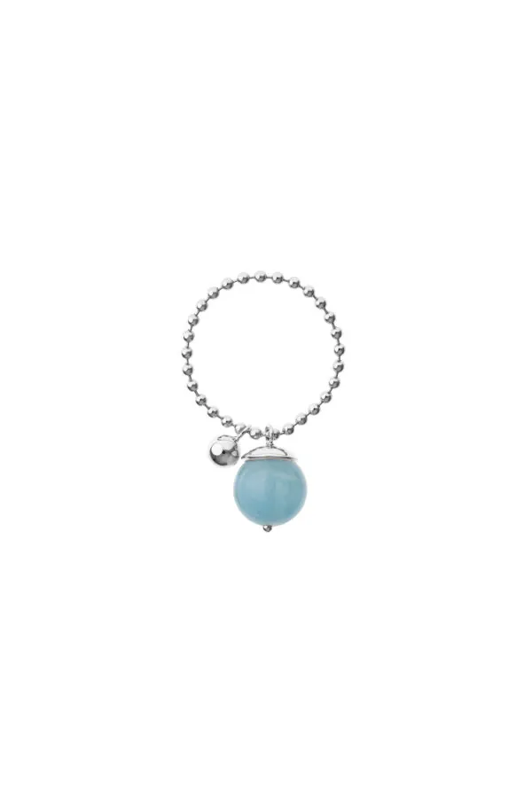 Rings Celestial Blue Charm Ring, white gold with luxury craftsmanship from Guzema