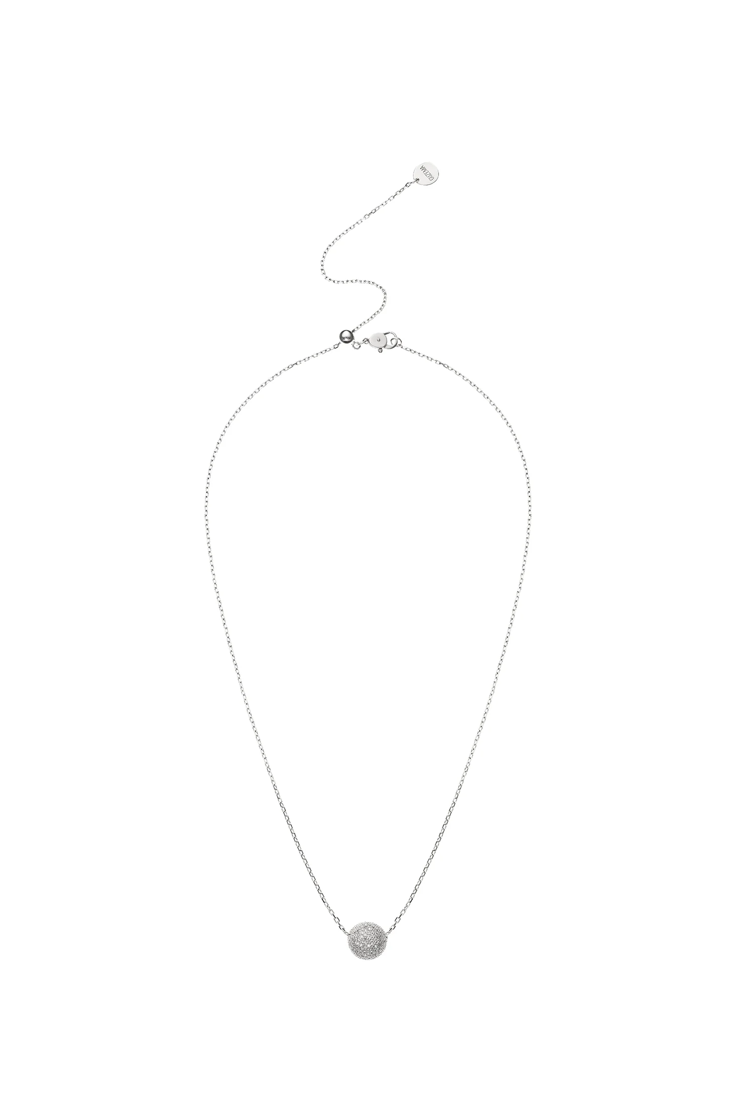 Necklaces Semi-Orb Necklace, diamonds, white gold with fast delivery from Guzema