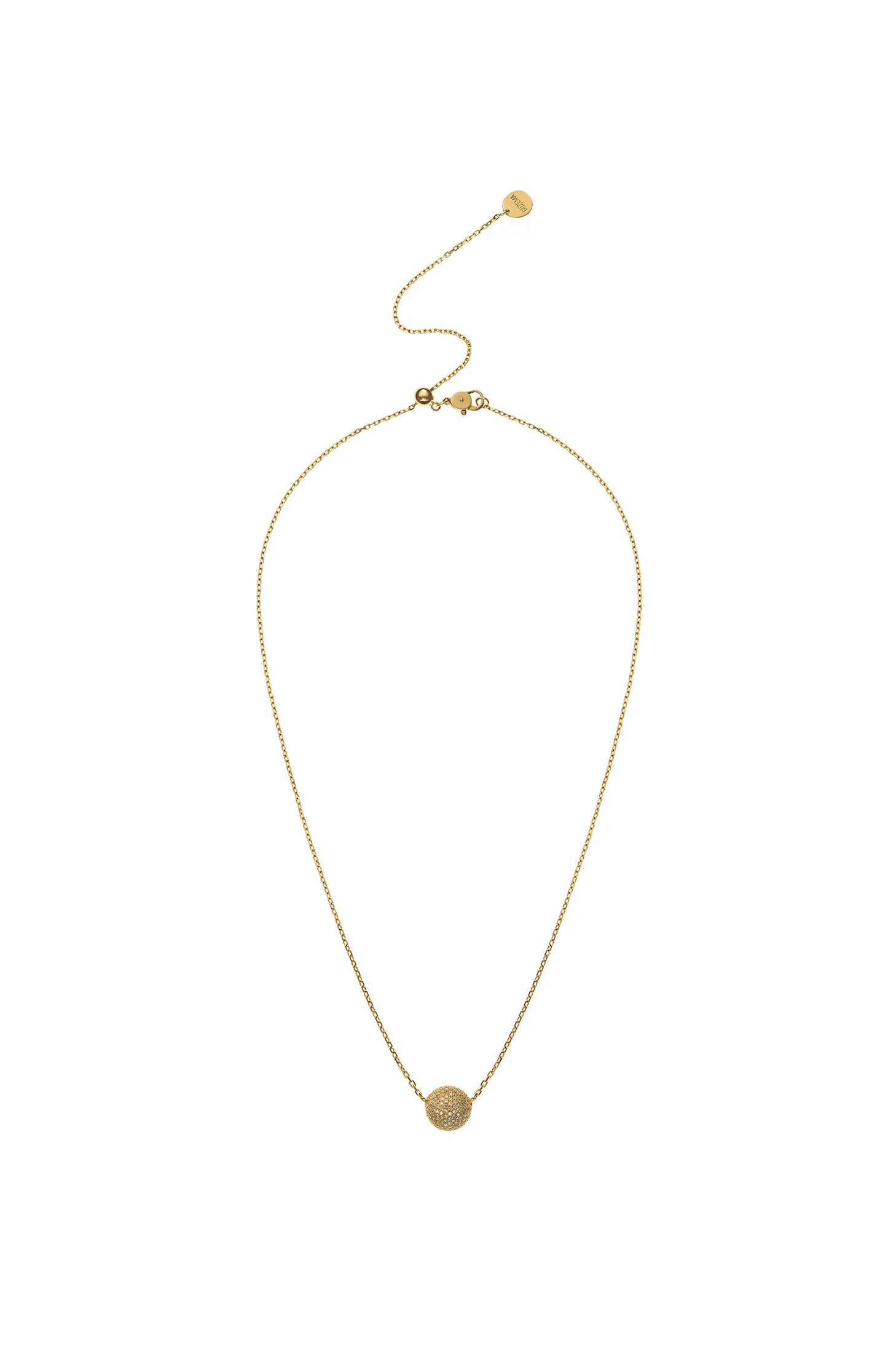 Custom Necklaces Semi-Orb Necklace, diamonds, yellow gold for a luxurious style