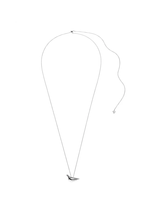 Custom Necklaces Bird Girl Pendant with Diamonds, white gold for a luxurious style