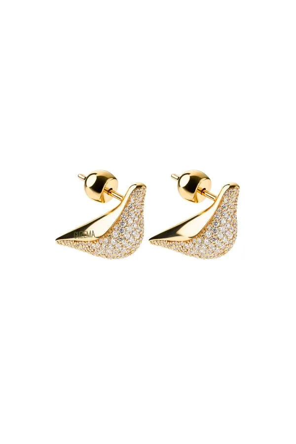 Earrings Bird Girl Stud Earrings, diamonds, yellow gold for stylish and elegant looks