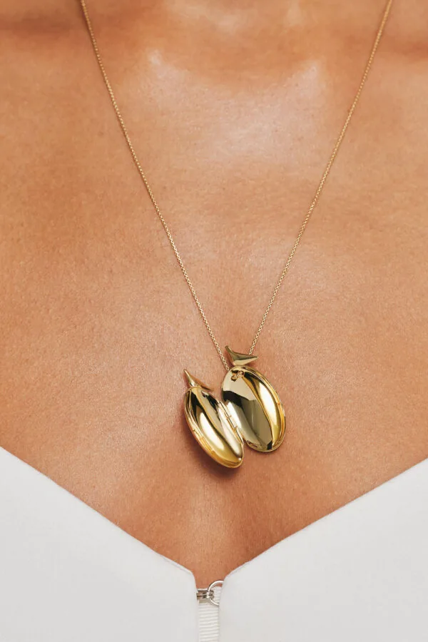 Exclusive Necklaces Magic Egg Locket Pendant, yellow gold from Guzema