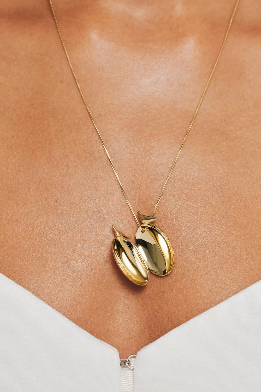 Exclusive Necklaces Magic Egg Locket Pendant, yellow gold from Guzema