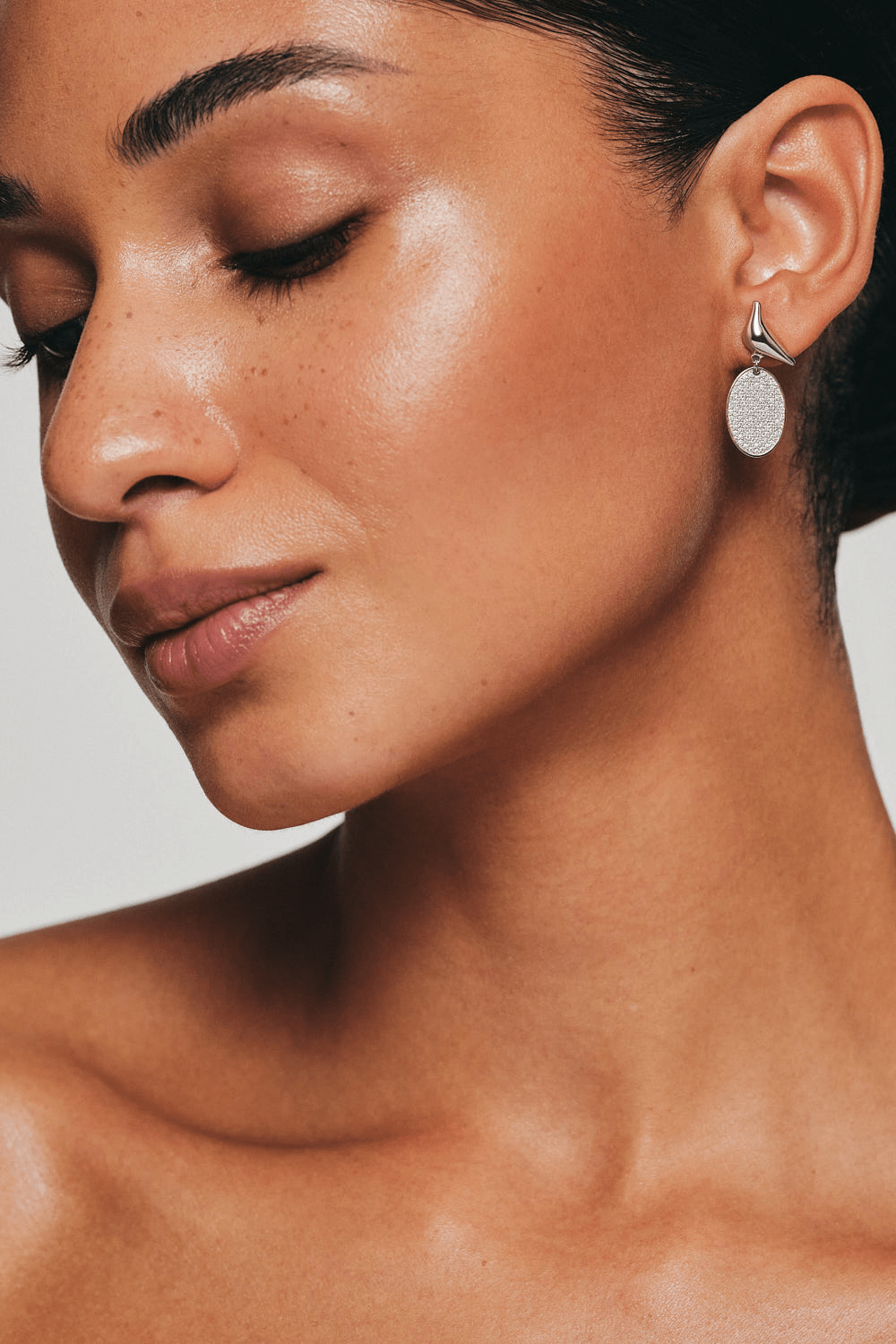 Earrings Enchanted Mirror Drop Earrings, diamonds, white gold for stylish and elegant looks
