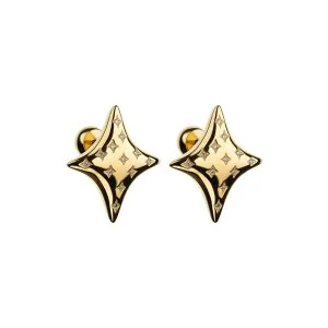 Cluster Star Stud Earrings, diamonds, yellow gold