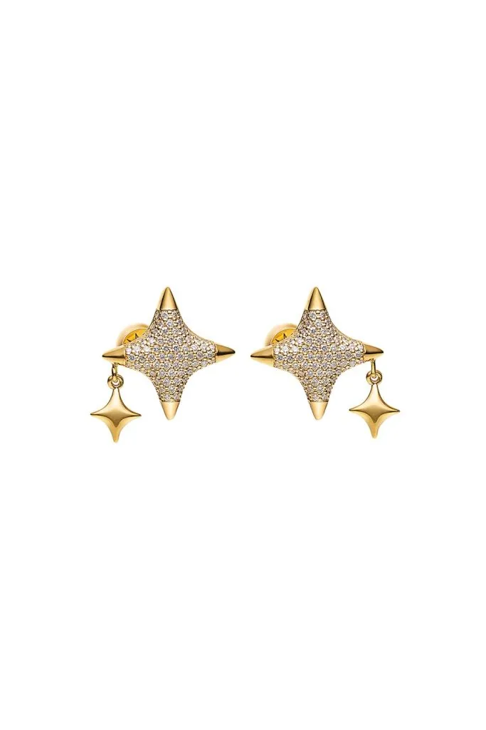 Star Charm Stud Earrings