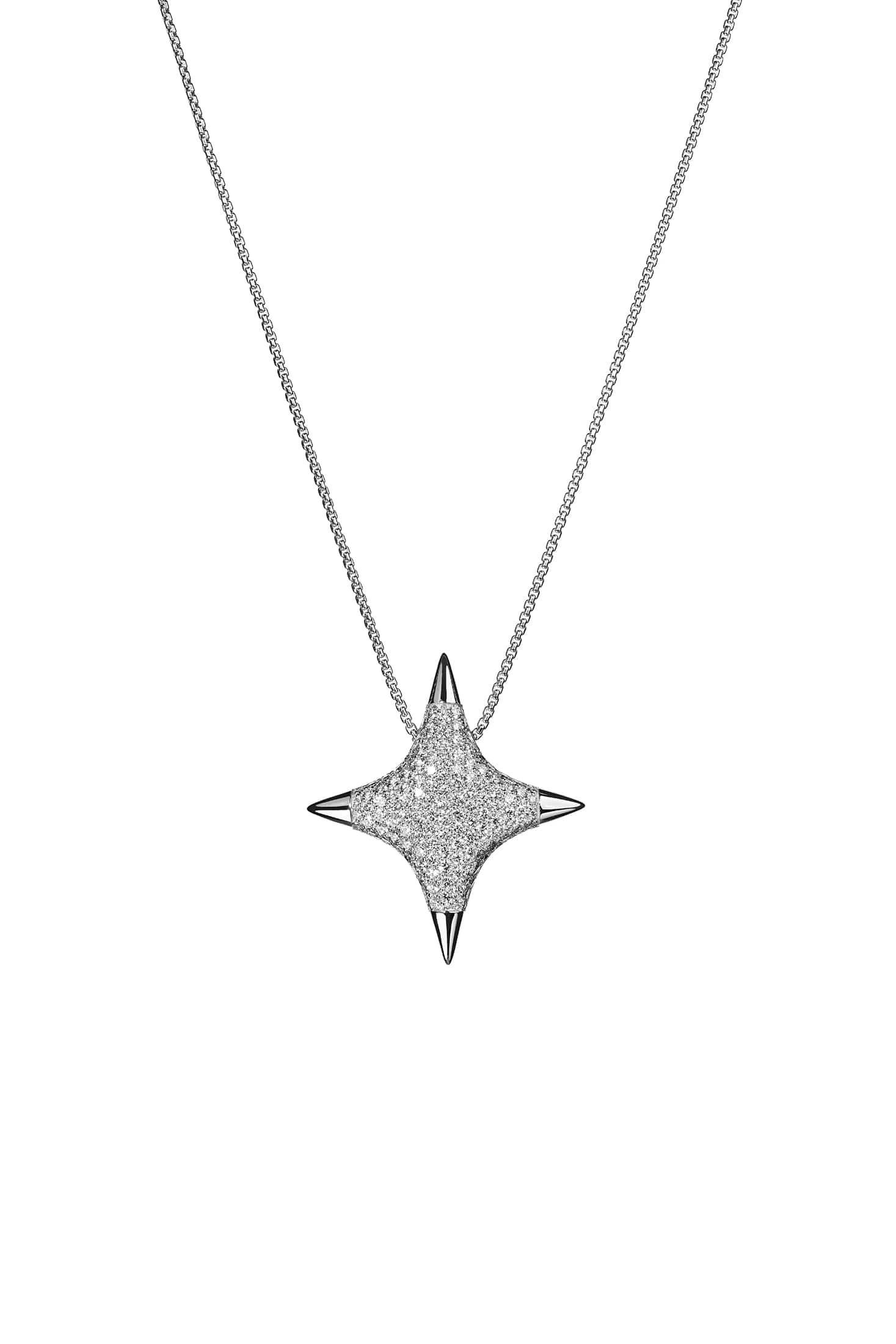 Custom Necklaces Star Pendant, white gold for a luxurious style