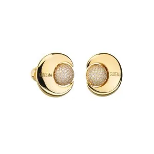 Moon and Sun Stud Earrings, diamonds, yellow gold