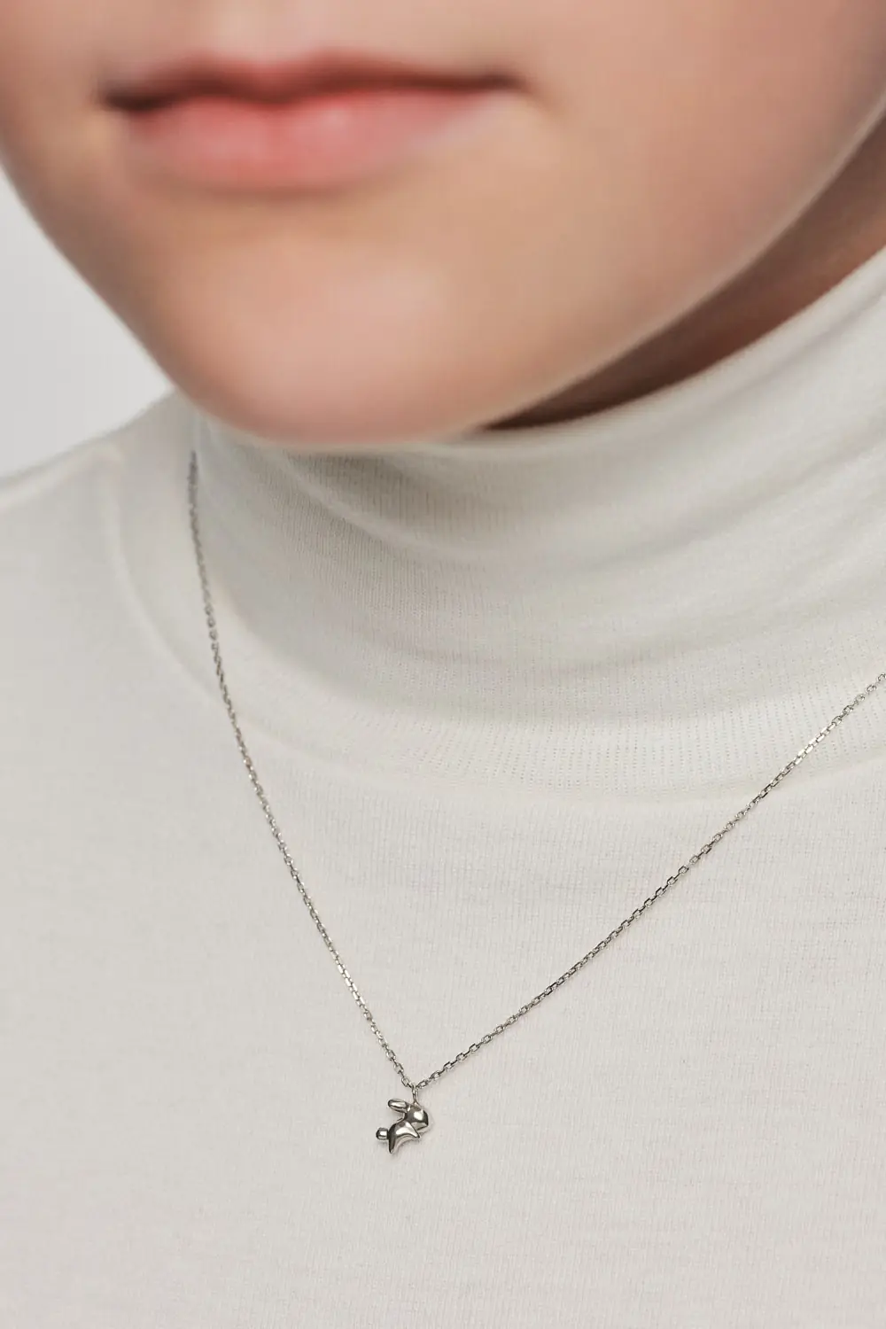 Custom Necklaces Rabbit Pendant, white gold for a luxurious style