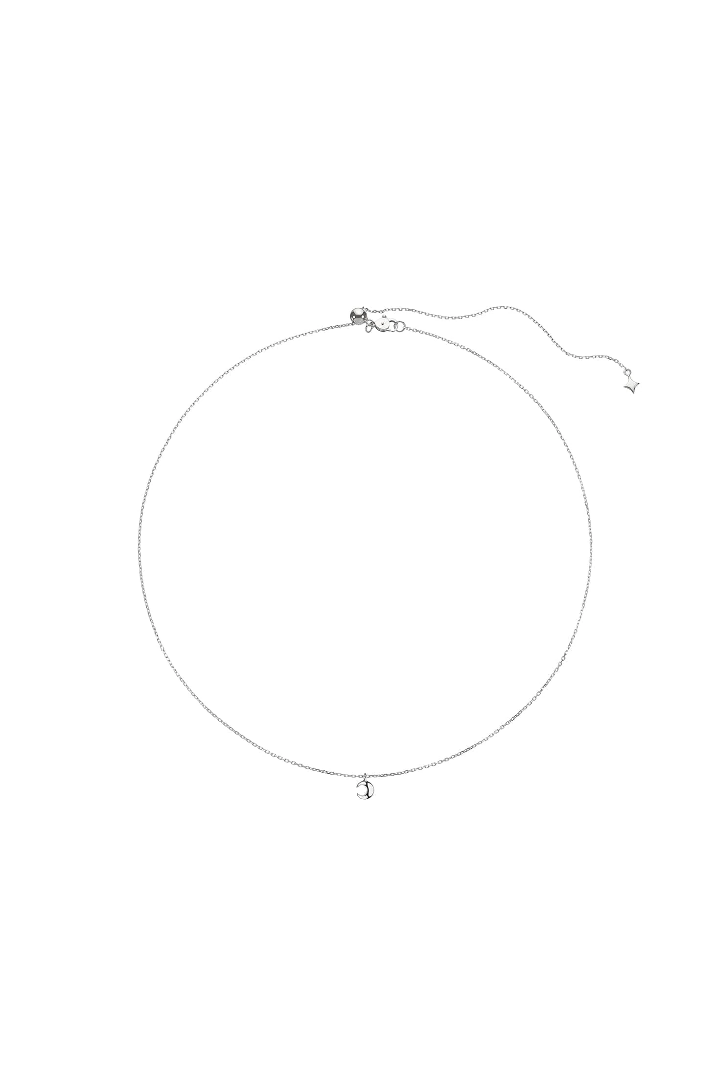Custom Necklaces Mini Moon Pendant, white gold for a luxurious style