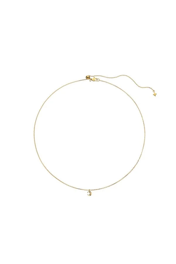 Custom Necklaces Mini Moon Pendant, yellow gold for a luxurious style