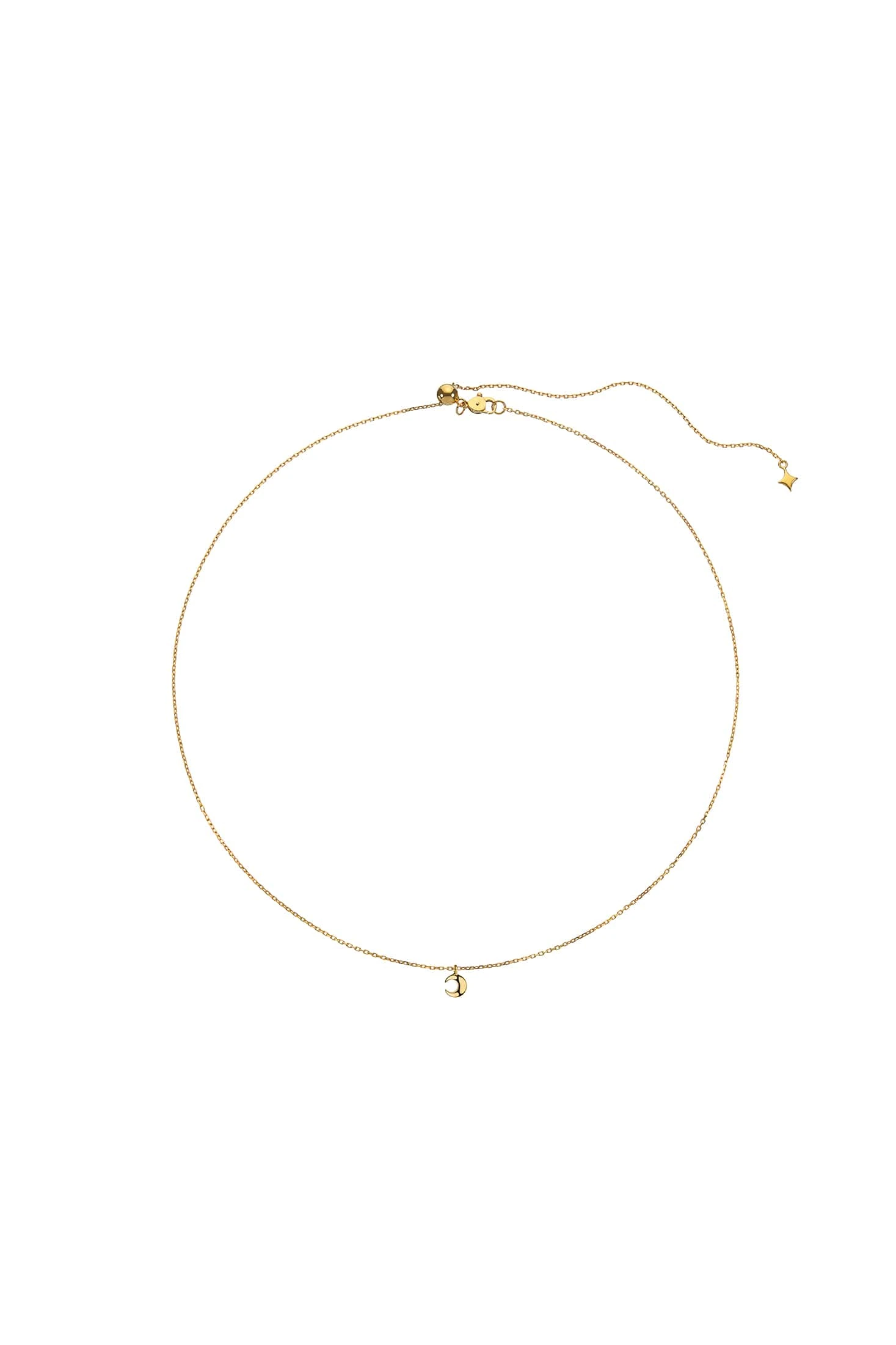 Custom Necklaces Mini Moon Pendant, yellow gold for a luxurious style