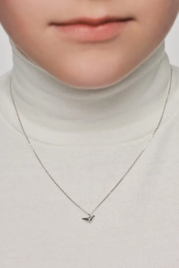 Custom Necklaces Mini Bird Girl Pendant, white gold for a luxurious style