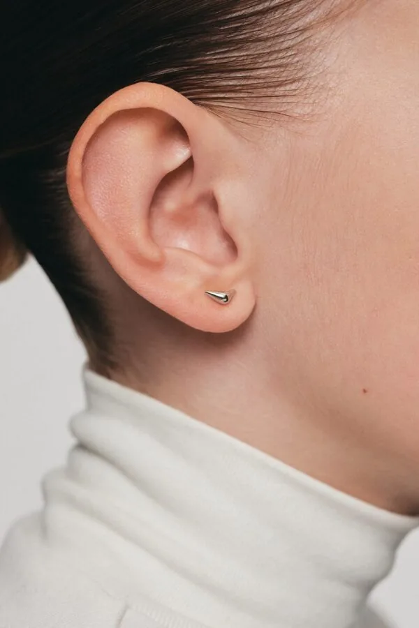 Earrings Mini Bird Girl Stud Earrings, white gold for a unique and sophisticated look