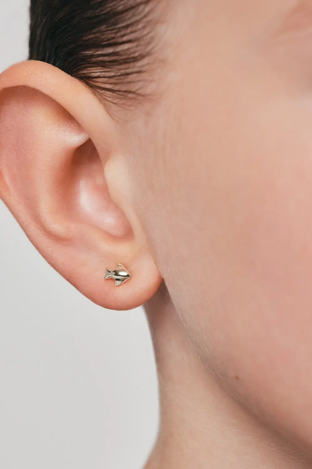 Earrings Fish Stud Earrings, white gold for a unique and sophisticated look