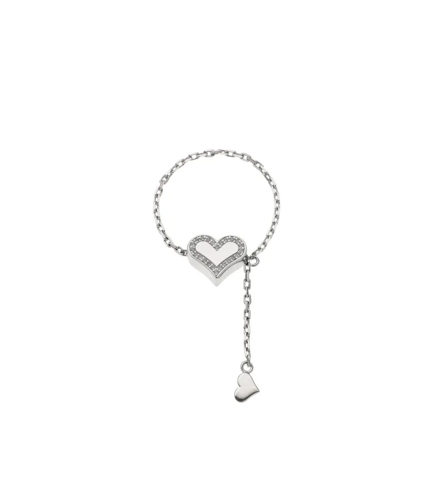 Heart Transformer Ring with Diamond Outline