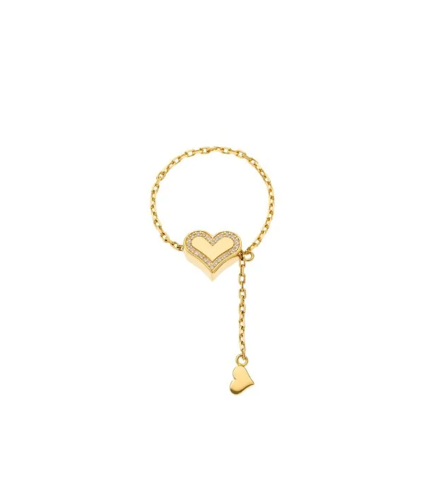 Rings Heart Transformer Ring with Diamond Outline, yellow gold available online with expert craftsmanship