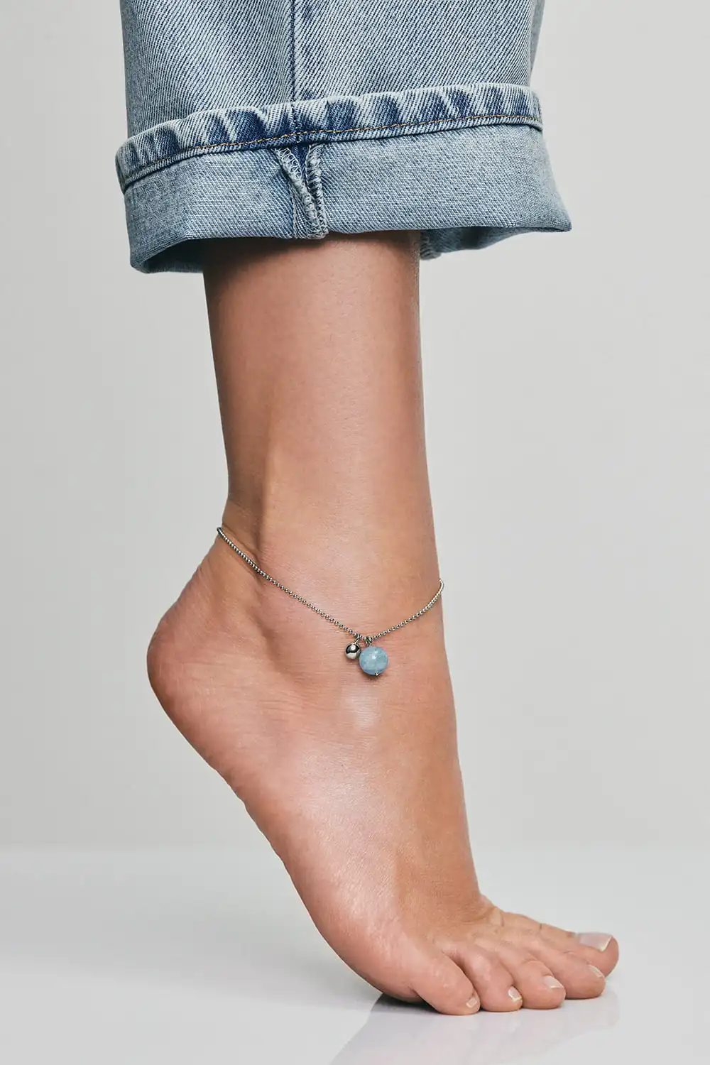 Anklets Celestial Blue Anklet, white gold from Guzema with expert craftsmanship