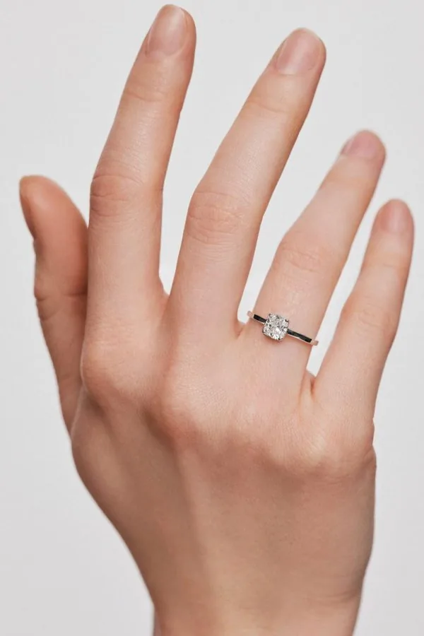 Rings Cushion Diamond Ring, 1ct diamond, white gold available online with expert craftsmanship