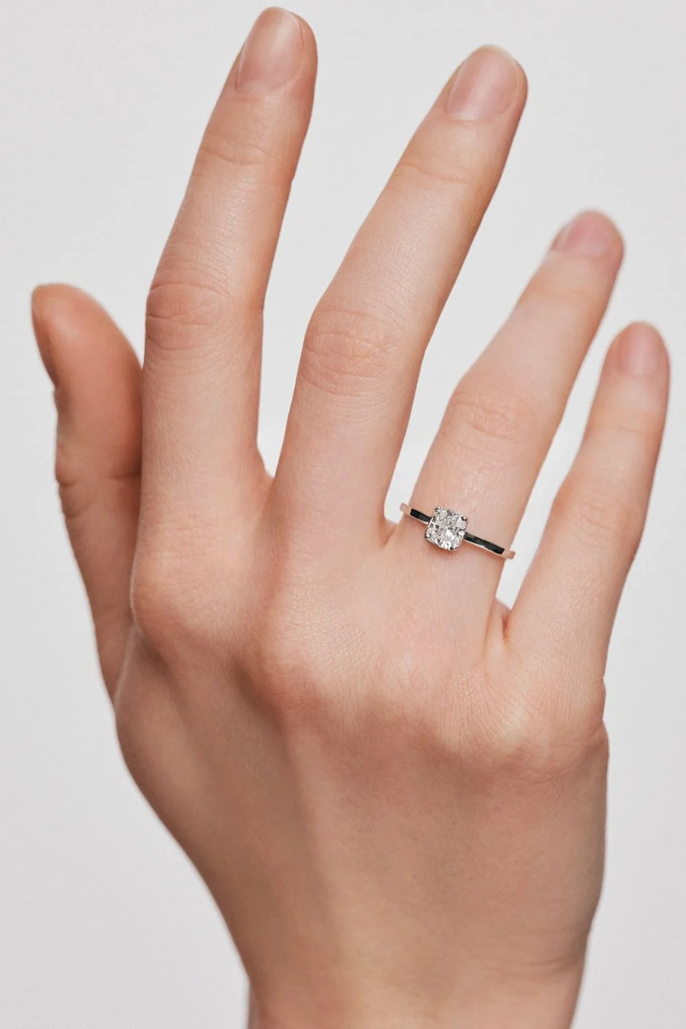 Rings Cushion Diamond Ring, 1ct diamond, white gold available online with expert craftsmanship