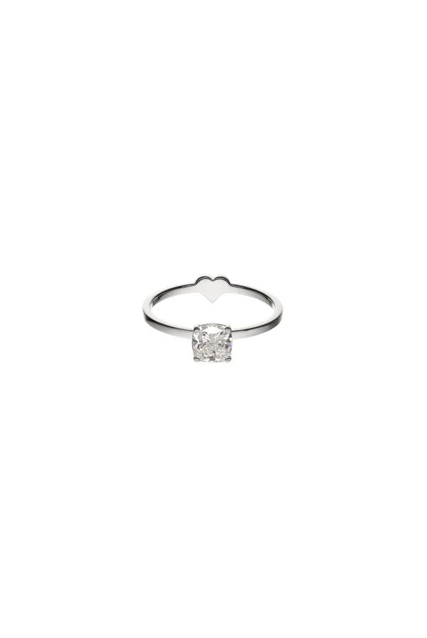 Rings Cushion Diamond Ring, 1ct diamond, white gold available online with expert craftsmanship