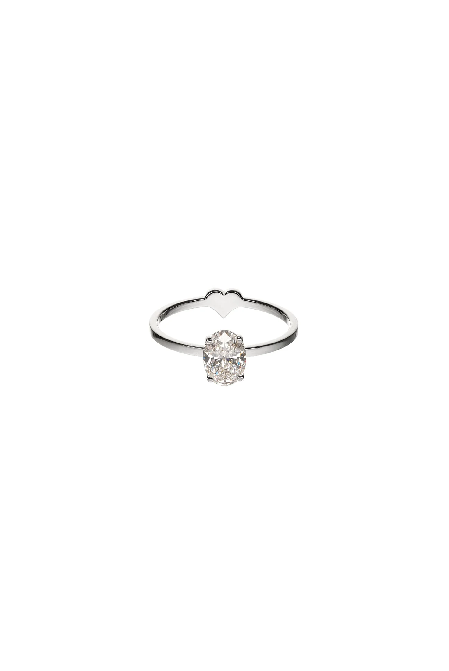 Rings Oval Diamond Ring, 1 ct diamond, white gold with luxury craftsmanship from Guzema