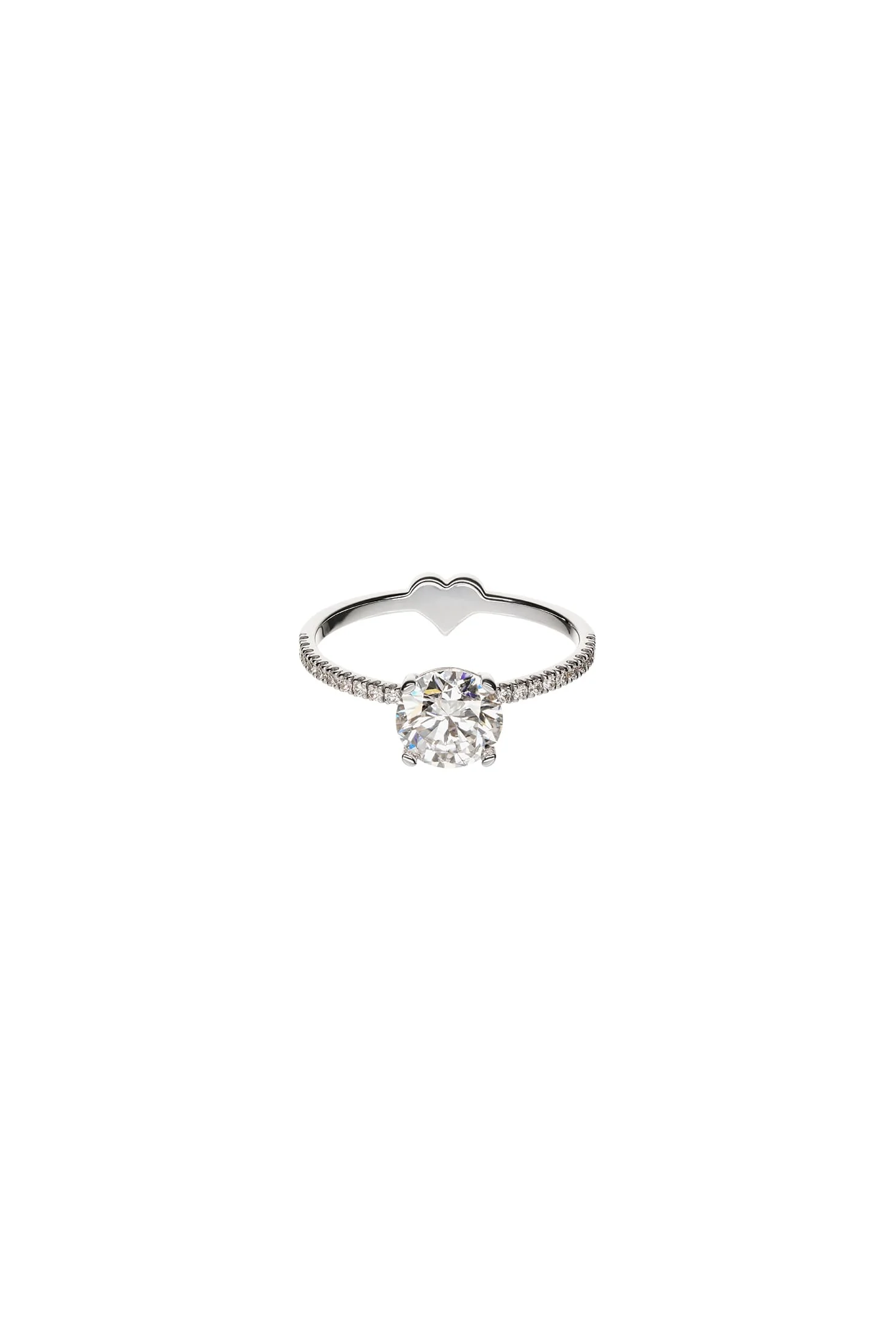 Rings Round Diamond Ring with Pavé Band, 1 ct diamond, white gold with modern design available now