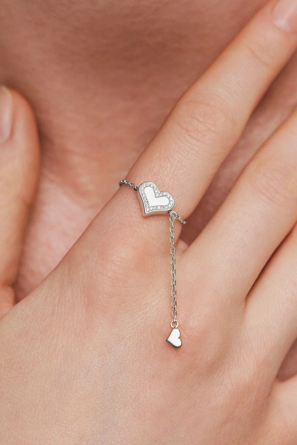 Rings Heart Transformer Ring with Diamond Outline, white gold with modern design available now
