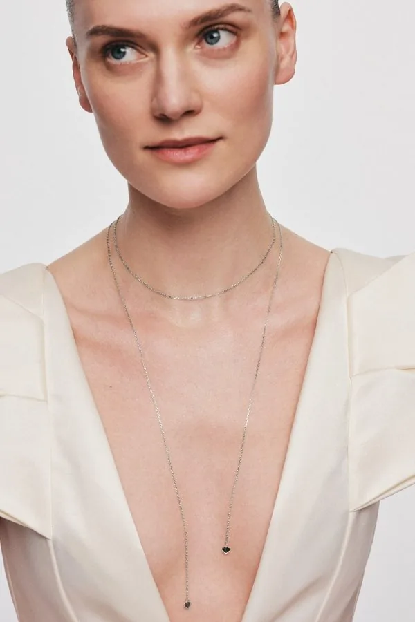 Exclusive Necklaces Duo Heart Necklace, white gold from Guzema