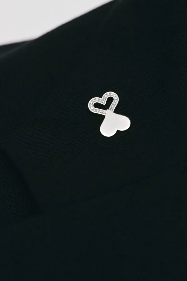 Brooches Duo Heart Brooch with Diamond Outline, white gold with unique touch available online