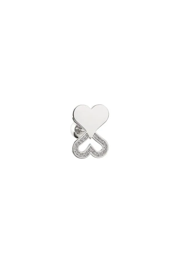 Brooches Duo Heart Brooch with Diamond Outline, white gold with unique touch available online