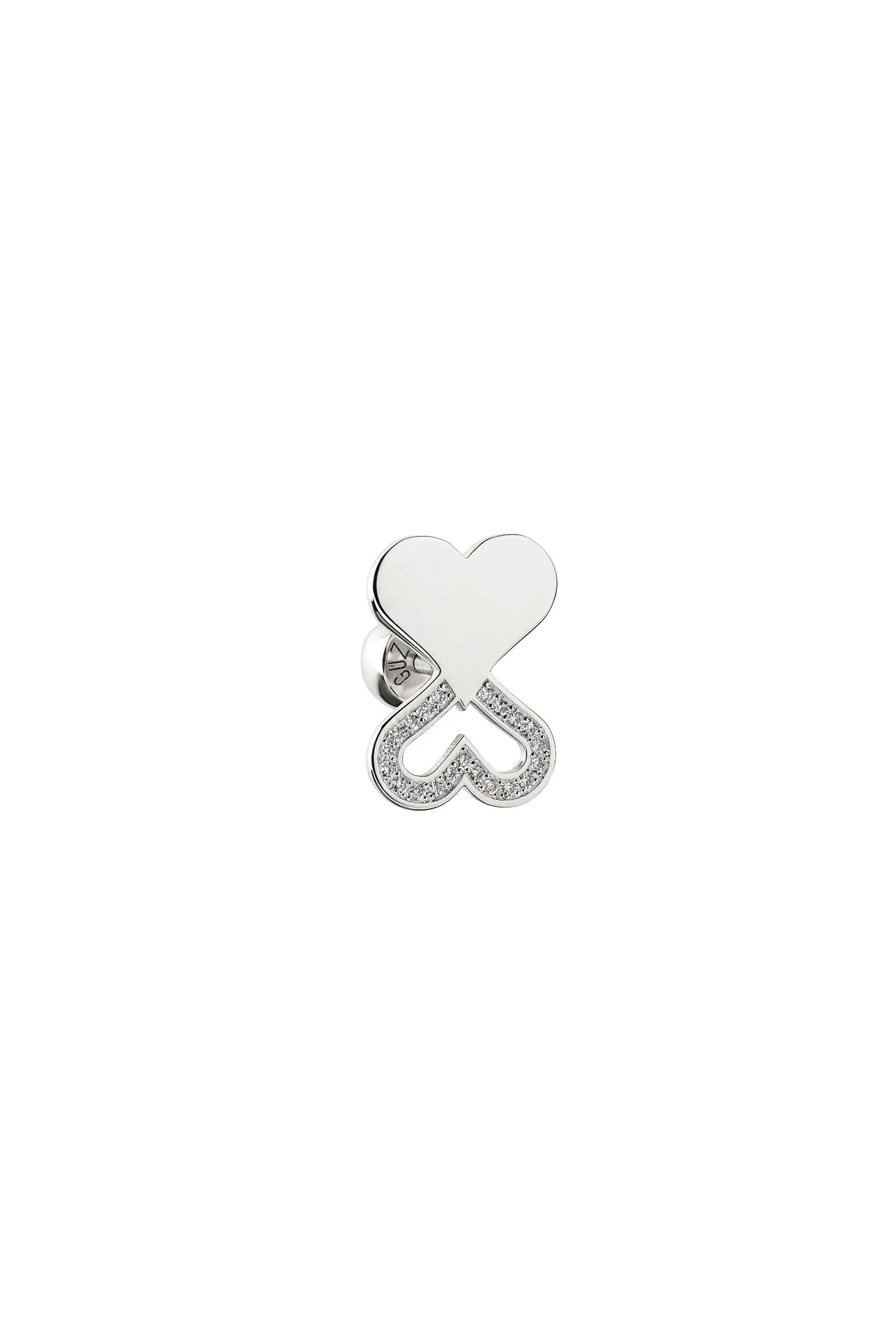 Brooches Duo Heart Brooch with Diamond Outline, white gold with unique touch available online