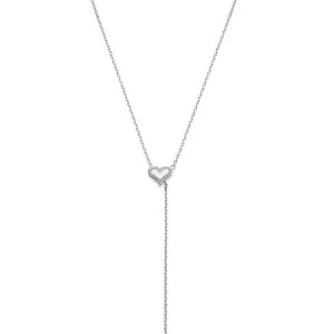 Heart Transformer Necklace with Diamond Outline, white gold