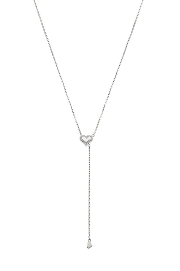Custom Necklaces Heart Transformer Necklace with Diamond Outline, white gold for a luxurious style