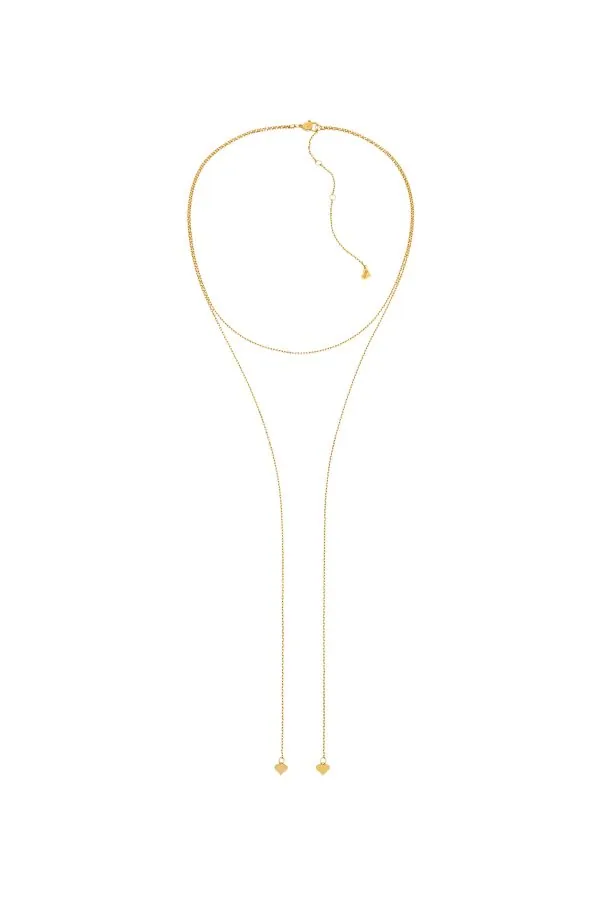 Necklaces Duo Heart Necklace, yellow gold with fast delivery from Guzema
