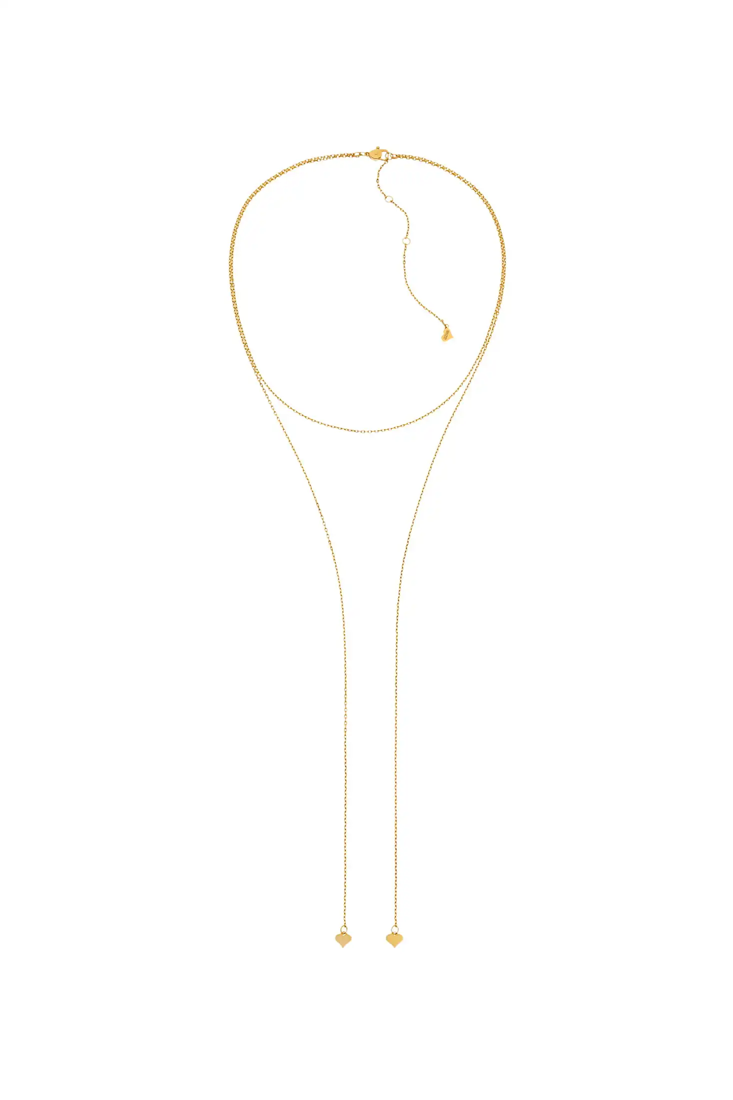 Necklaces Duo Heart Necklace, yellow gold with fast delivery from Guzema