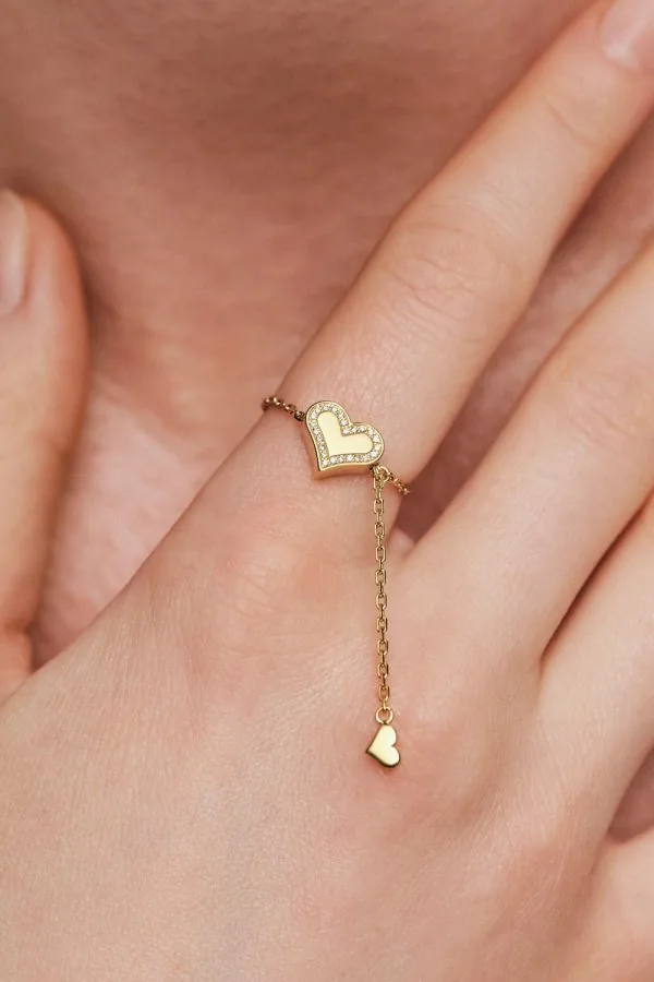 Rings Heart Transformer Ring with Diamond Outline, yellow gold available online with expert craftsmanship