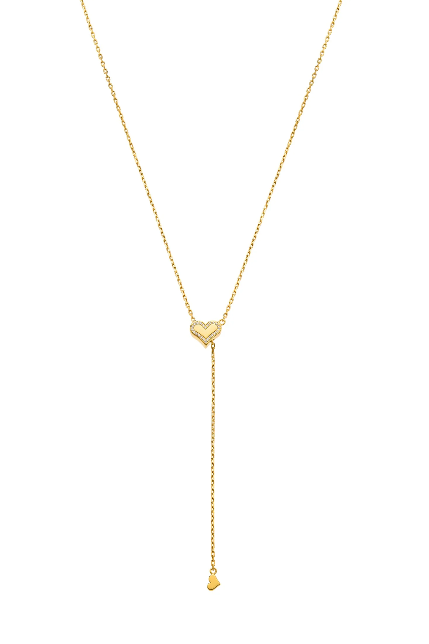 Custom Necklaces Heart Transformer Necklace with Diamond Outline, yellow gold for a luxurious style