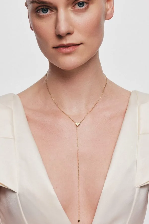 Exclusive Necklaces Heart Transformer Necklace with Diamond Outline, yellow gold from Guzema