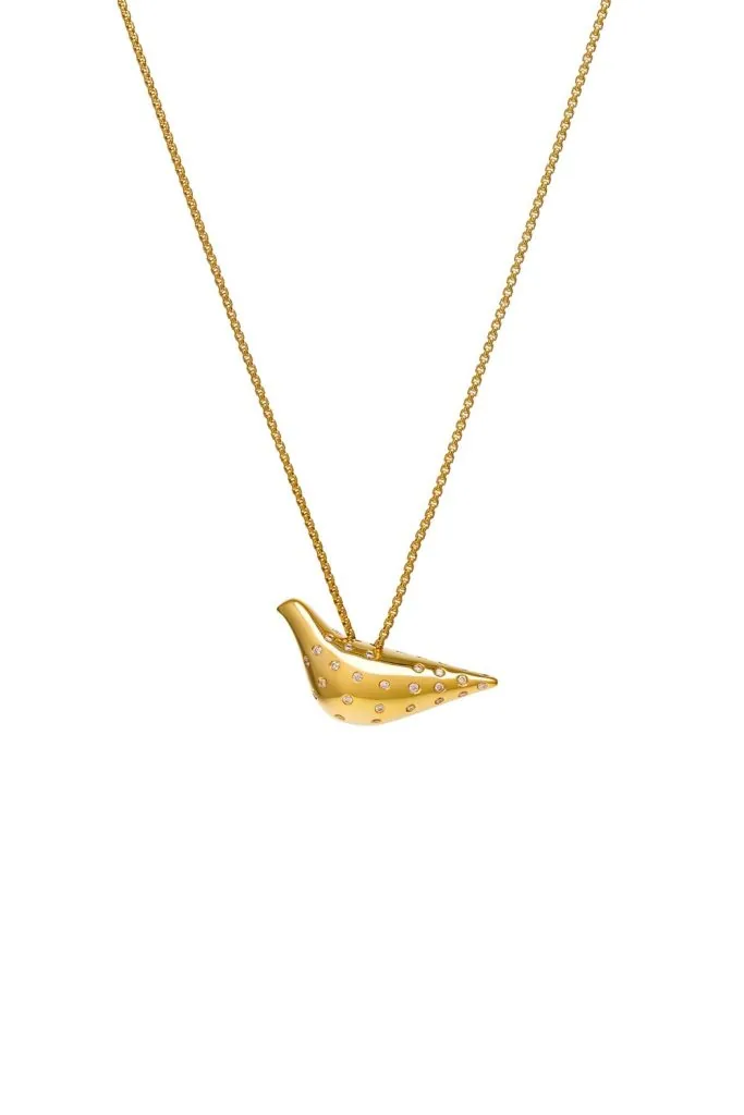 Bird Girl Pendant with Diamonds