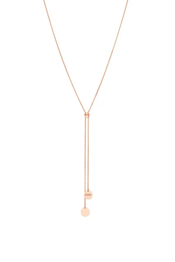 Custom Necklaces Flat Tie Necklace, rose gold for a luxurious style