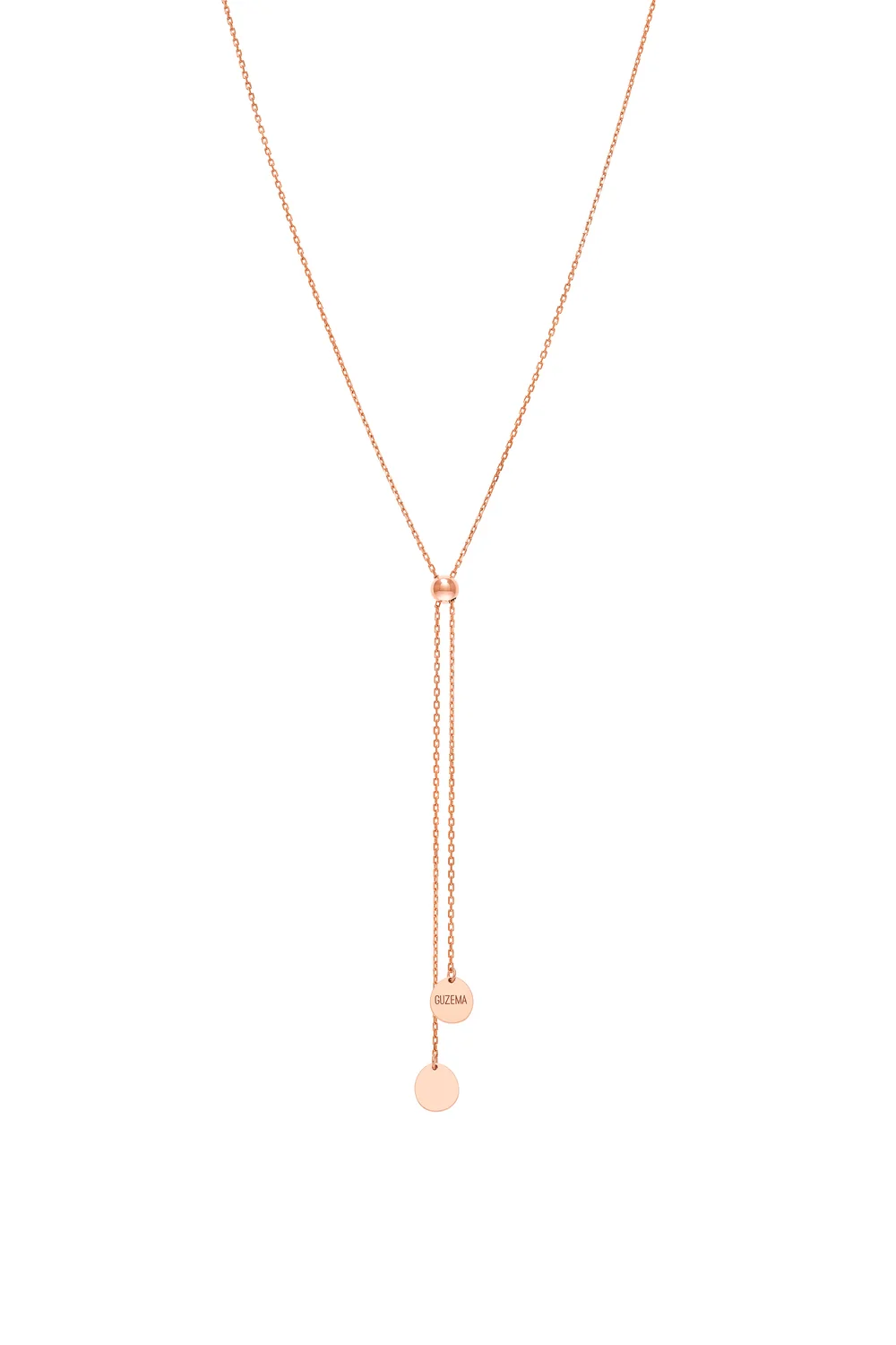Custom Necklaces Flat Tie Necklace, rose gold for a luxurious style
