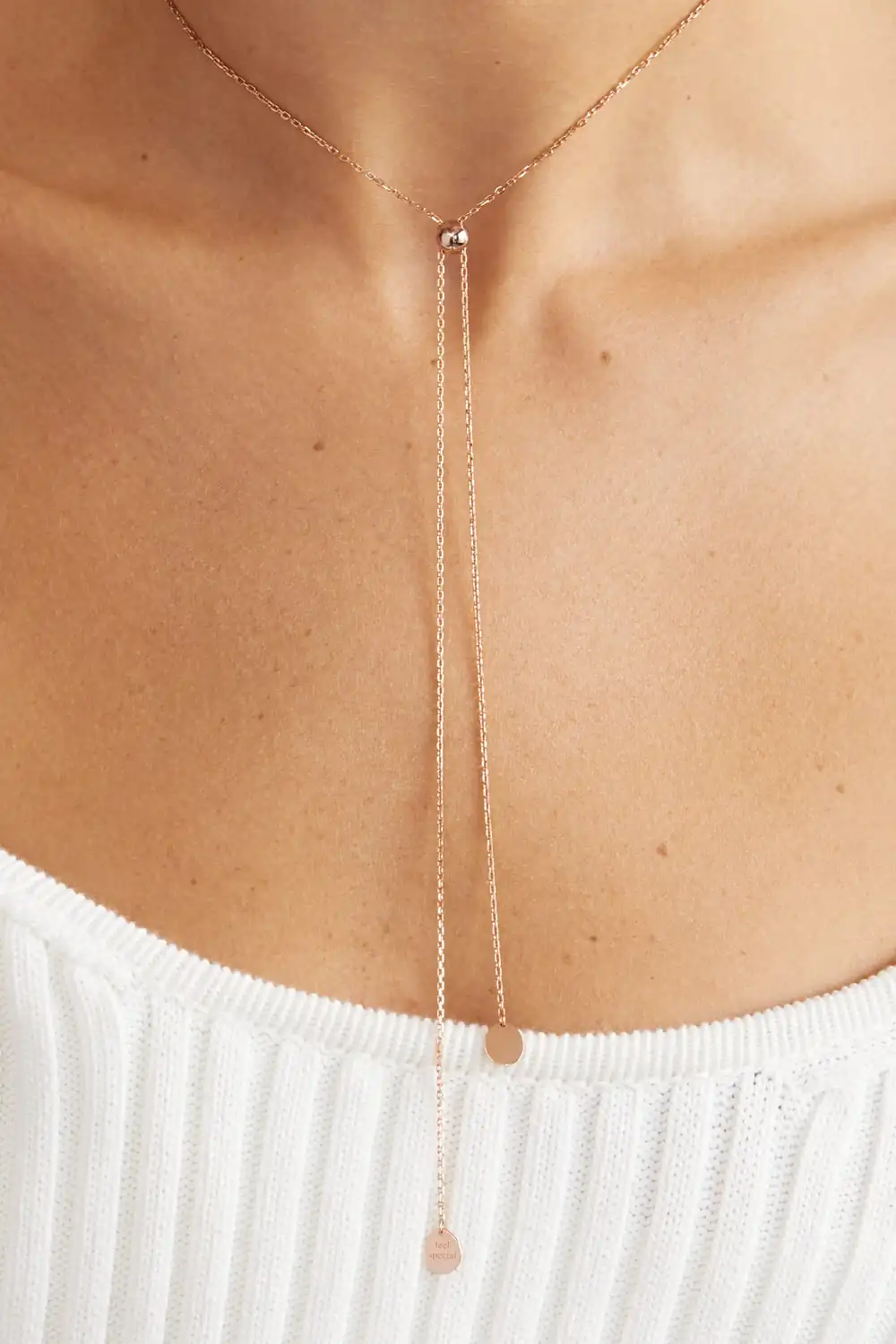 Necklaces Flat Tie Necklace, rose gold with fast delivery from Guzema