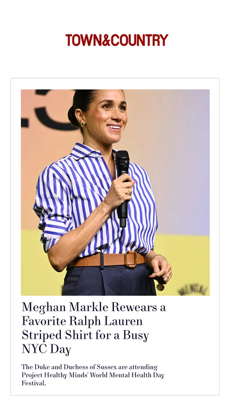 Meghan Markle Rewears a Favorite Ralph Lauren Striped Shirt for a Busy NYC Day