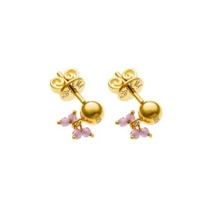 Tetra Gem Earrings, yellow gold
